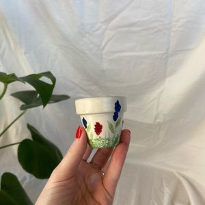 Tiny Flower Clay Pot